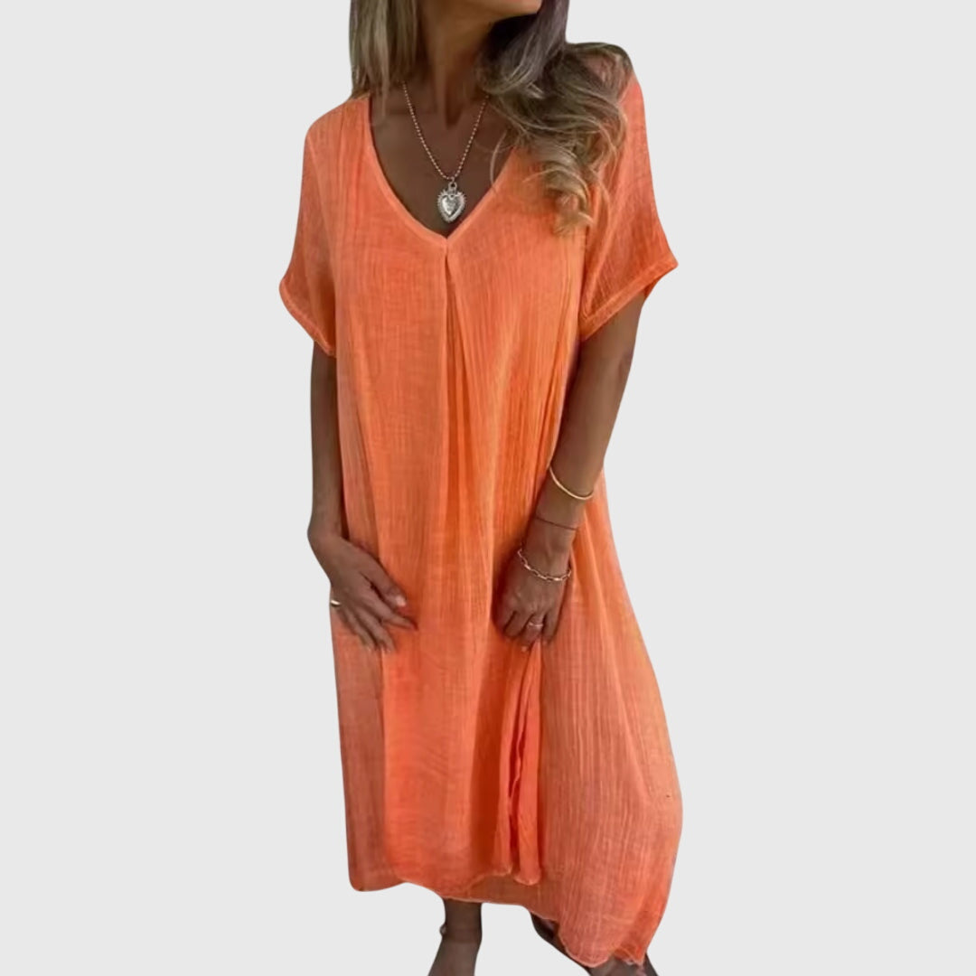 Fiona – Elegant Let V-Hals Kjole