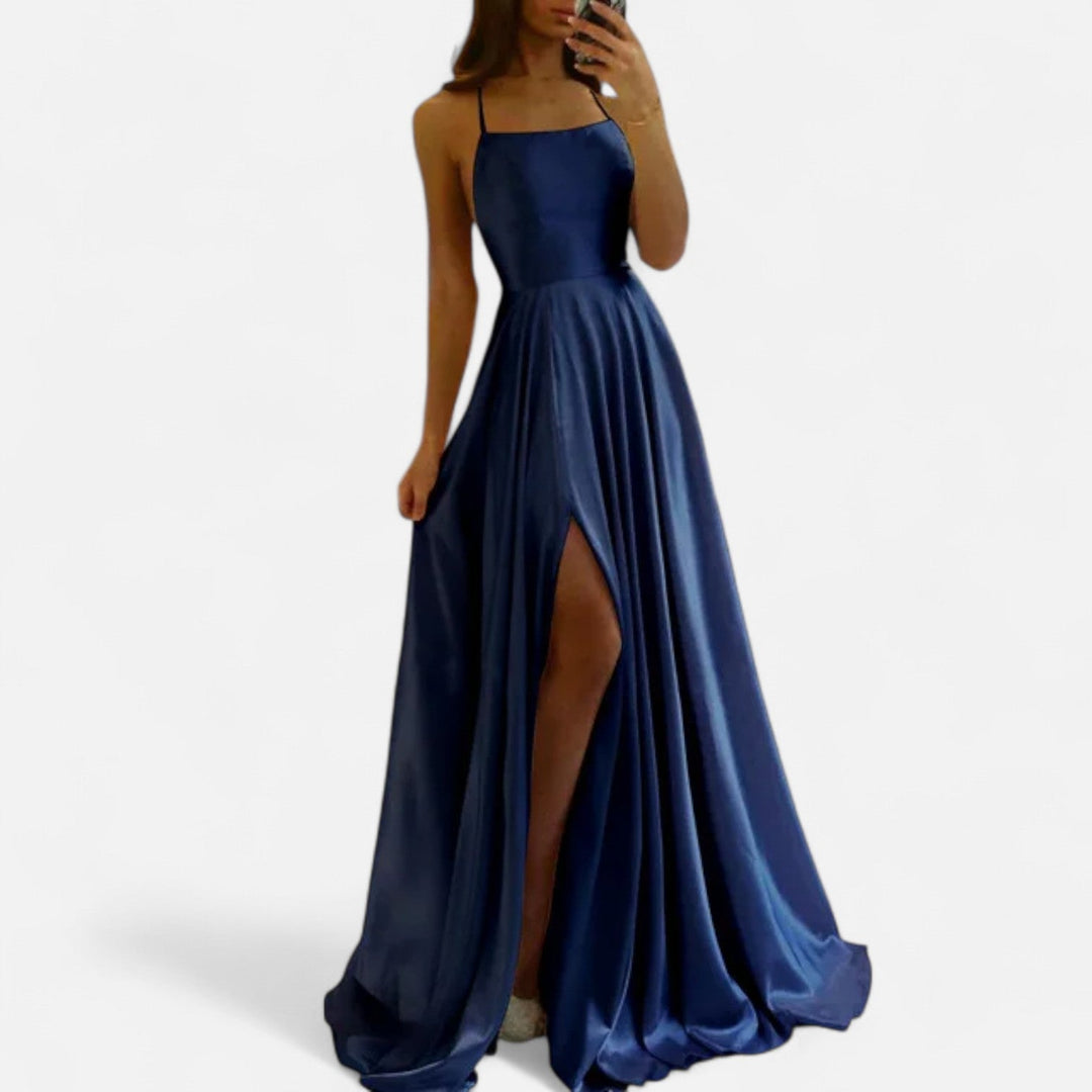 Margaret | Kvinders Moderne Pasform Satin Slids Maxi Kjole