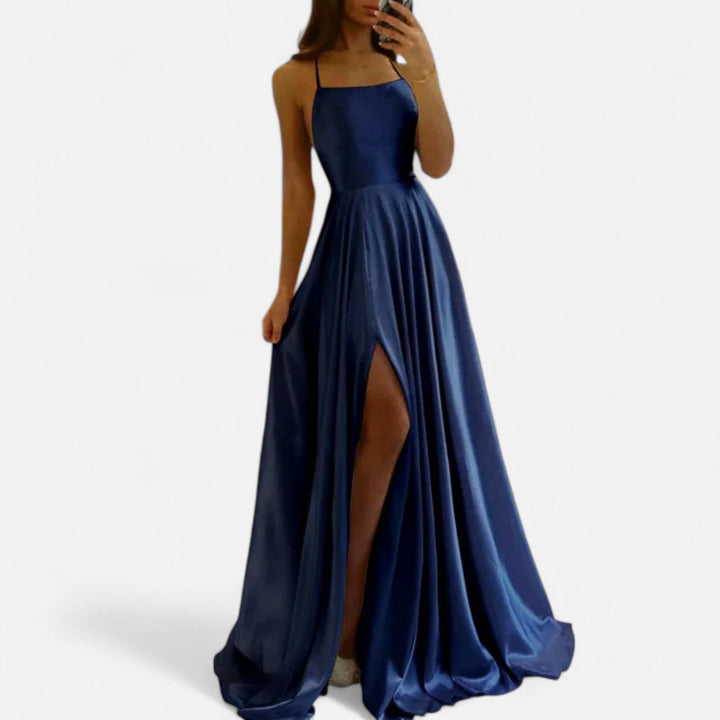 Margaret | Kvinders Moderne Pasform Satin Slids Maxi Kjole