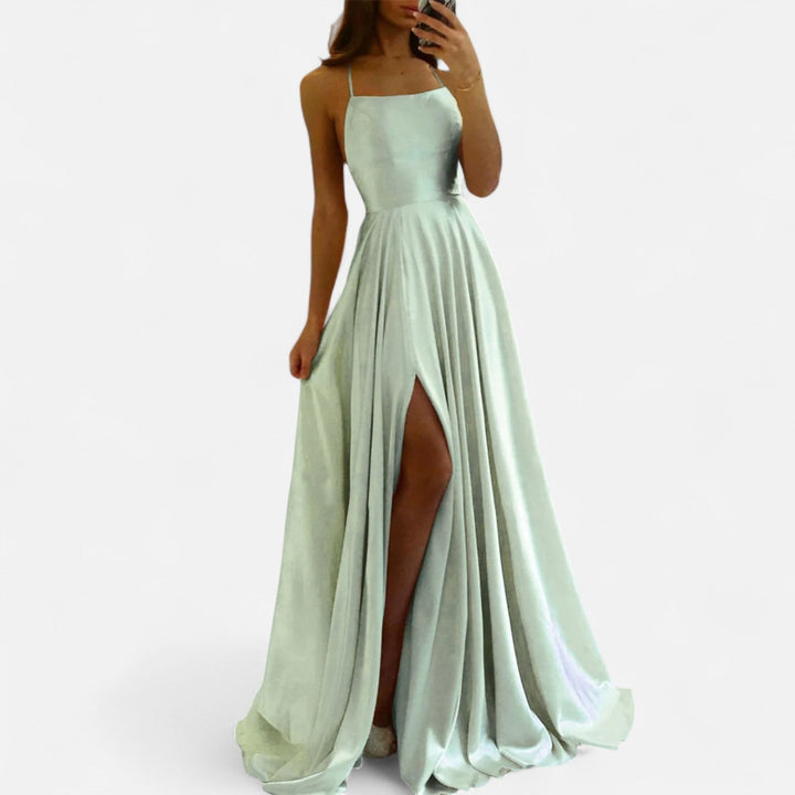 Margaret | Kvinders Moderne Pasform Satin Slids Maxi Kjole